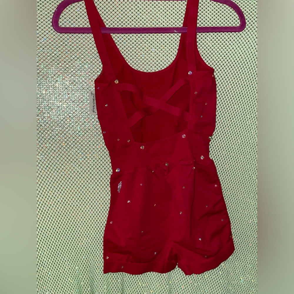 FP red romper with Rhinestones - Picture 7 of 8